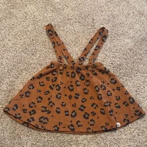 Chic Leopard Print Kids Suspender Dress
